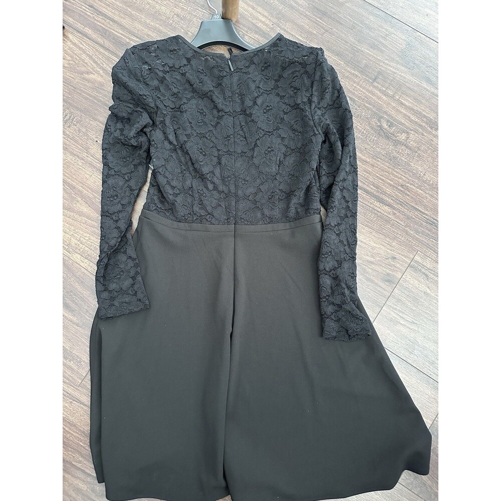 KARL LAGERFELD PARIS Women's Scuba Crepe Lace Dress Cocktail Party Black Size 8 - Picture 8 of 9